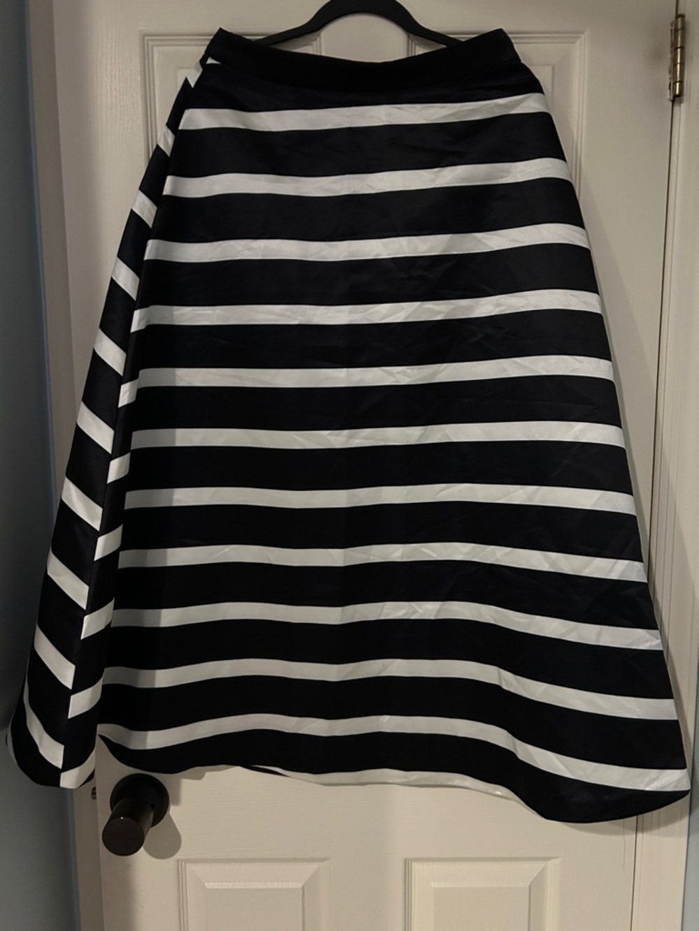 English Factory Black & White Horizontal Stripe A-Line Skirt
